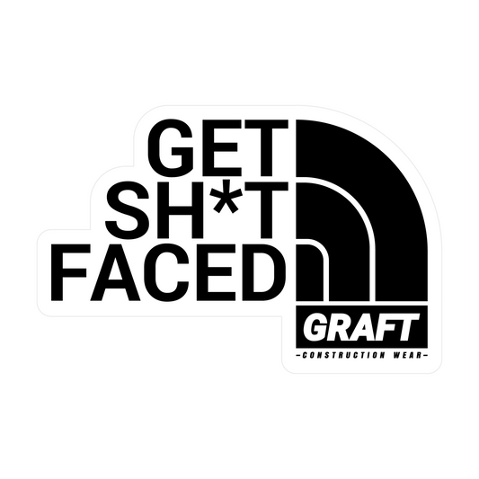 Get Shit Faced Hard Hat Sticker