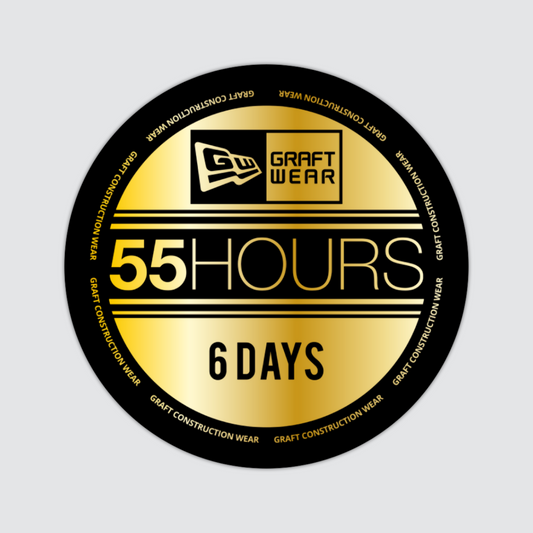 55 HR WEEK HARD HAT STICKER