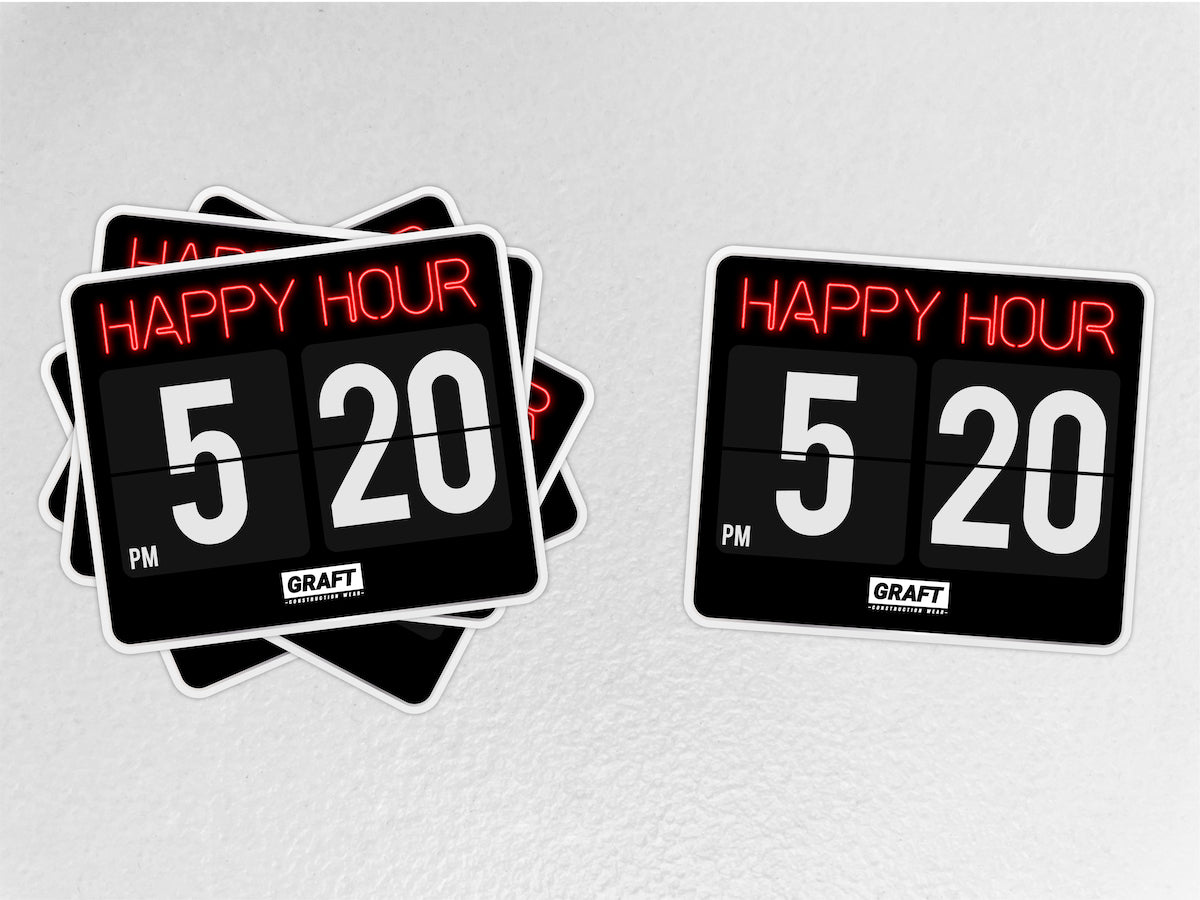HAPPY HOUR HARD HAT STICKER