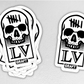 6 DAYS X 55 HRS SKULL HARD HAT STICKER